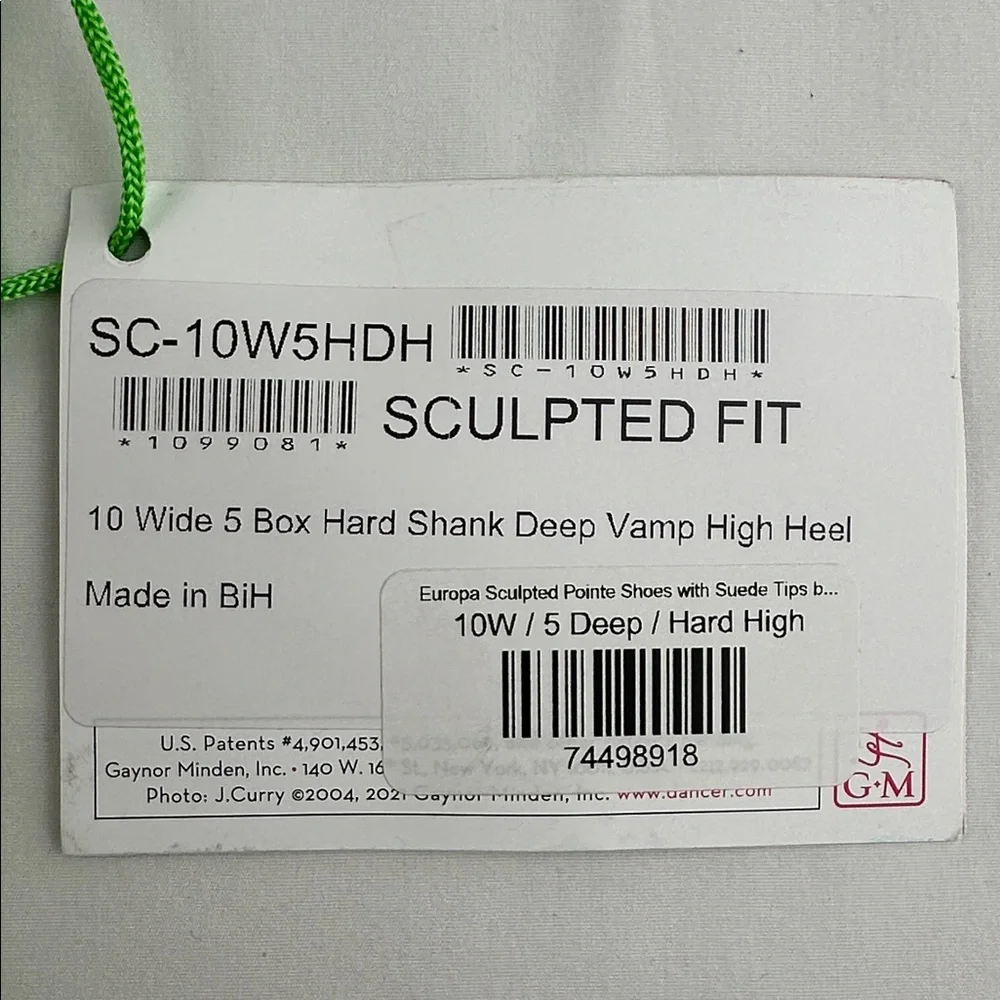 Gaynor Minden Europa Pointe Shoes - Sculpted 10W5HDH - New With Tags - Picture 2 of 8